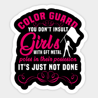 Color Guard You Don't Insult Girls With Metal Poles Shirt Sticker